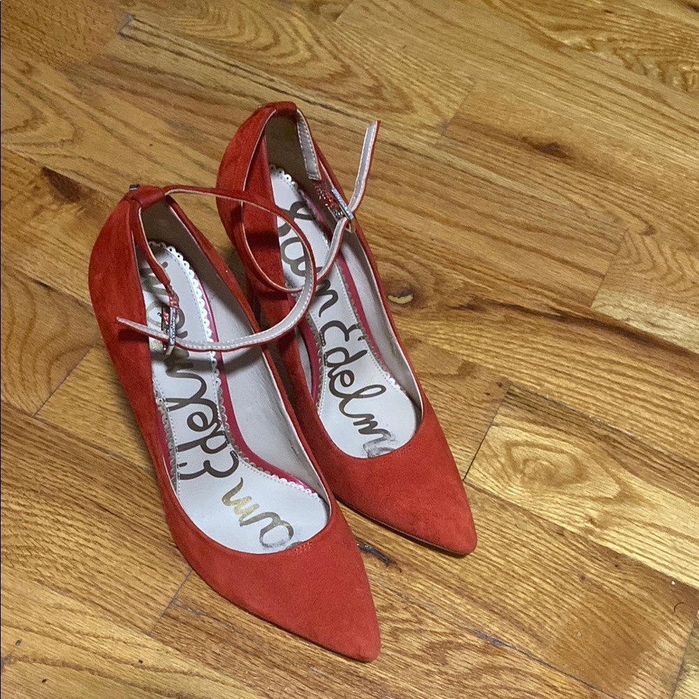 Sam Edelman Red Heels Classic Suede Pumps